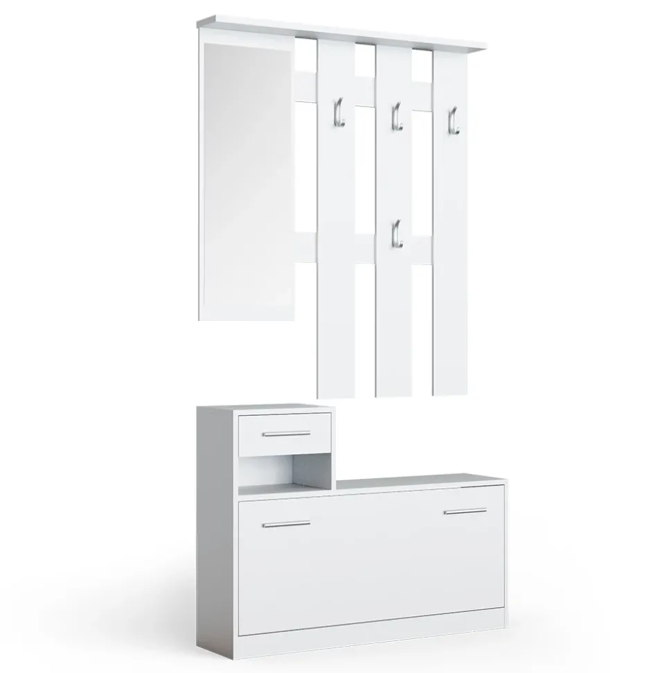 Garderobe Billy Weiß 25 x 191 cm Vicco