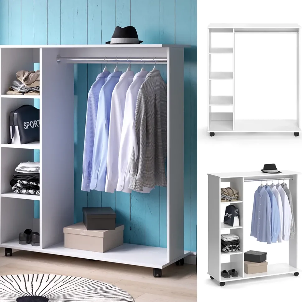 Garderobe Cosmo Weiß 110 x 129.4 cm Vicco