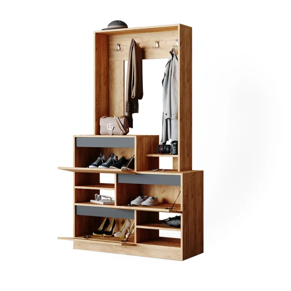 Garderobe Evia Goldkraft Eiche 100 x 180 cm Vicco