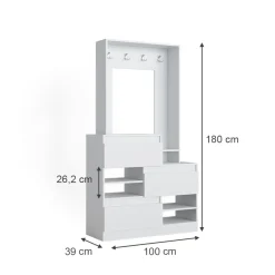 Garderobe Evia Weiß 100 x 180 cm Vicco