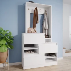 Garderobe Evia Weiß 100 x 180 cm Vicco