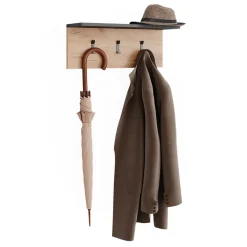 Garderobe mit Hutablage Orlando Anthrazit/Goldkraft Eiche 60 x 21.6 cm Vicco