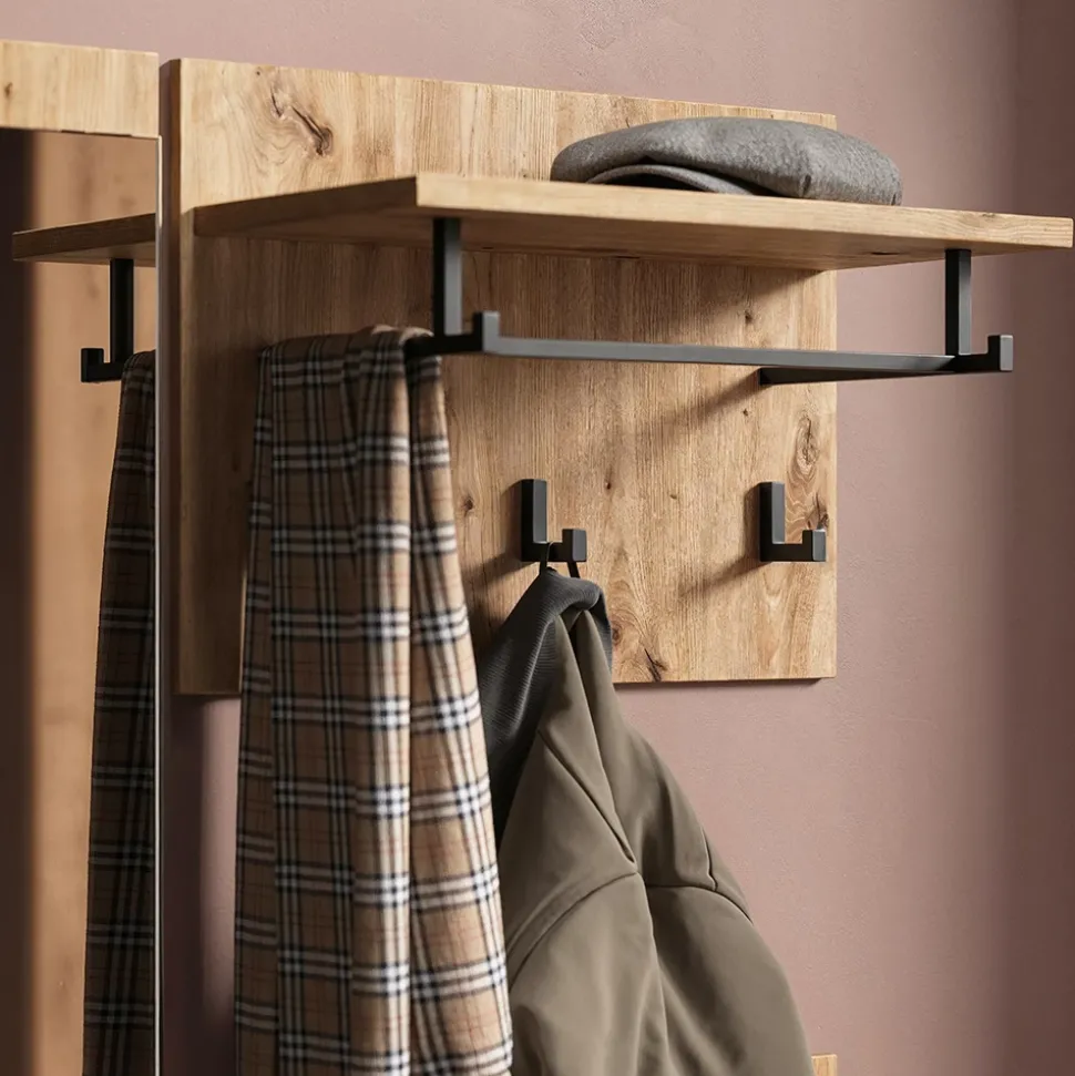 Garderobe Selena Weiß/Artisan 90 x 40 cm 4 Teile Vicco