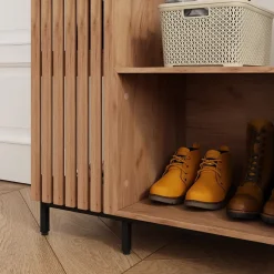 Garderobe Zinto Goldkraft Eiche 80 x 187 cm mit 5 Ablagefächern Vicco