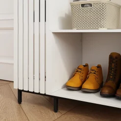 Garderobe Zinto Weiß 80 x 187 cm mit 5 Ablagefächern Vicco