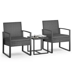 Gartenmöbel-Set Anthrazit 3 Teile, mit Tisch OK-Living