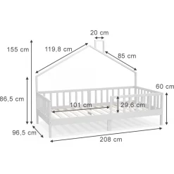Hausbett Justus Weiß 90x200 cm Vitalispa