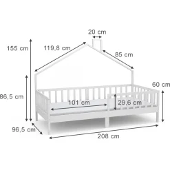 Hausbett Justus Weiß 90x200 cm mit Matratze Vitalispa