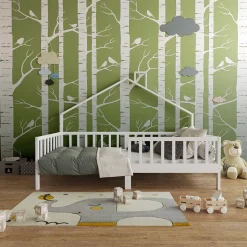 Hausbett Justus Weiß 90x200 cm mit Matratze Vitalispa