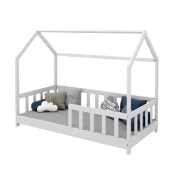 Hausbett Michelle Weiß 80x160 cm mit Rausfallschutz Vitalispa