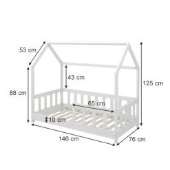 Hausbett Michelle Weiß 70x140 cm mit Rausfallschutz Vitalispa