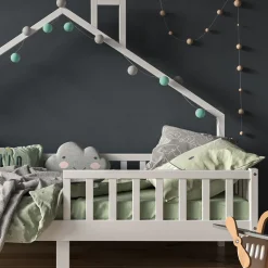 Hausbett Noemi Weiß 90x200 cm mit Matratze Vitalispa