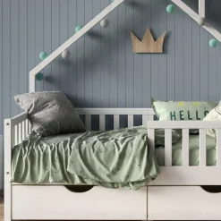 Hausbett Noemi Weiß 80x160 cm mit 2 Schubladen Vitalispa