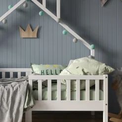 Hausbett Noemi Weiß 80x160 cm mit Matratze Vitalispa