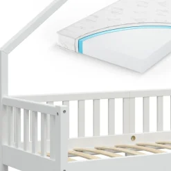 Hausbett Noemi Weiß 80x160 cm mit Matratze Vitalispa