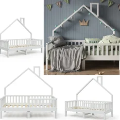 Hausbett Noemi Weiß 80x160 cm Vitalispa