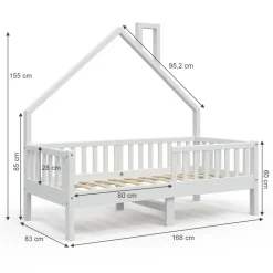 Hausbett Noemi Weiß 80x160 cm Vitalispa