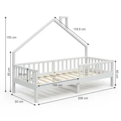 Hausbett Noemi Weiß 90x200 cm Vitalispa