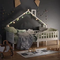 Hausbett Noemi Weiß 90x200 cm Vitalispa