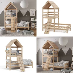 Hausbett Teddy Naturholz 90x200 cm Vitalispa