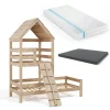 Hausbett Teddy Naturholz 90x200 cm mit 2 Matratzen Vitalispa
