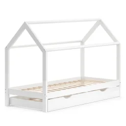 Hausbett Wiki Weiß 90x200 cm mit Gästebett Vitalispa