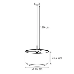 Hängeleuchter Goldamo Schwarz 45 x 25.7 cm Vicco