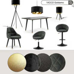 Hängeleuchter Goldamo Schwarz 45 x 25.7 cm Vicco