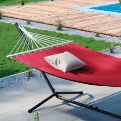 Hängematte Rot 190 x 120 cm Metallgestell OK-Living