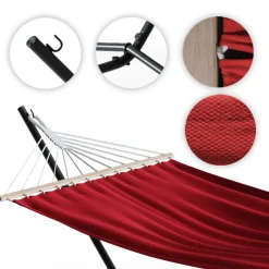 Hängematte Rot 190 x 120 cm Metallgestell OK-Living