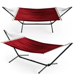 Hängematte Rot 190 x 120 cm Metallgestell OK-Living