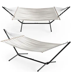 Hängematte Weiß 190 x 120 cm Metallgestell OK-Living