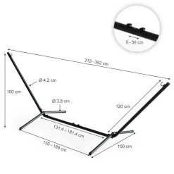 Hängemattengestell Schwarz 362 cm OK-Living