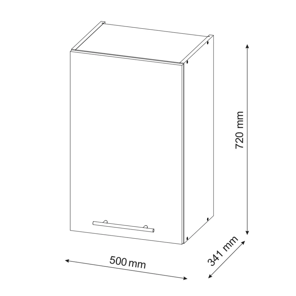 Hängeschrank Fame-Line Anthrazit Hochglanz 50 cm Vicco