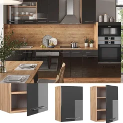 Hängeschrank Fame-Line Anthrazit Hochglanz 50 cm Vicco