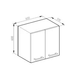 Hängeschrank R-Line Anthrazit Hochglanz 60 x 60 cm mit Türen Vicco