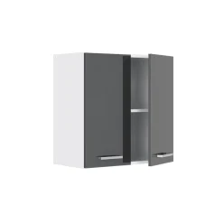 Hängeschrank R-Line Anthrazit Hochglanz 60 x 60 cm mit Türen Vicco