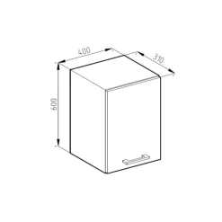 Hängeschrank R-Line Anthrazit Landhaus 40 cm Vicco