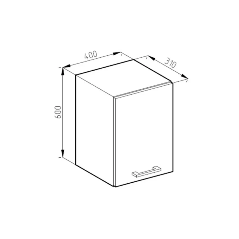 Hängeschrank R-Line Anthrazit Landhaus 40 cm Vicco