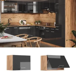 Hängeschrank R-Line Anthrazit Hochglanz 60 cm Flach Vicco