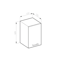 Hängeschrank R-Line Anthrazit Hochglanz 45 cm Vicco