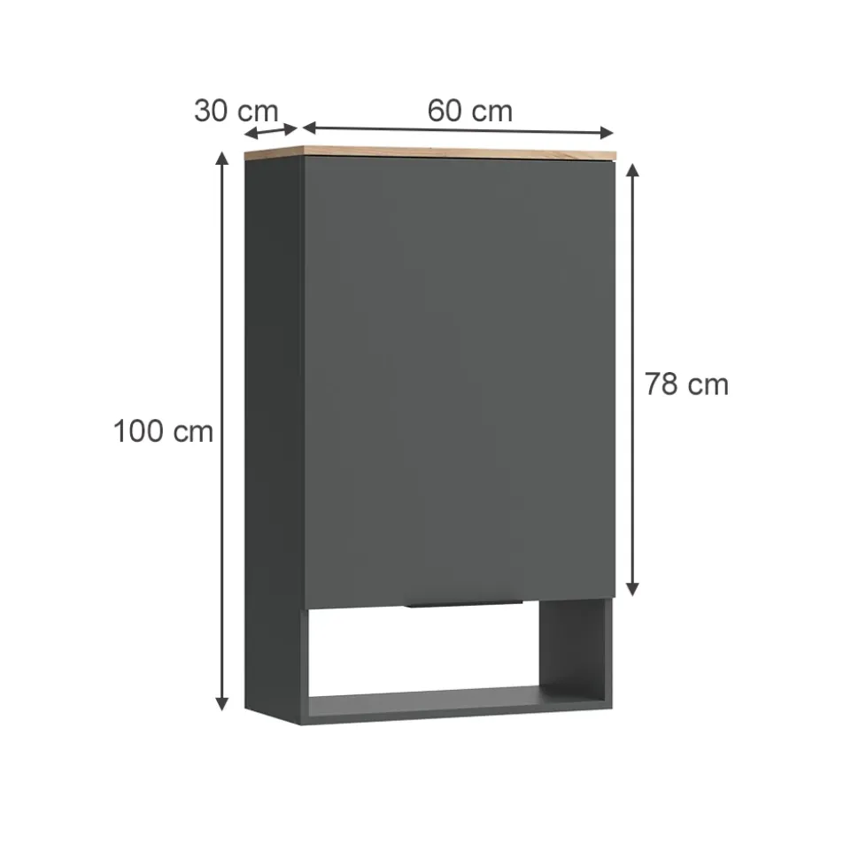 Hängeschrank Wido Anthrazit mit Tür Vicco