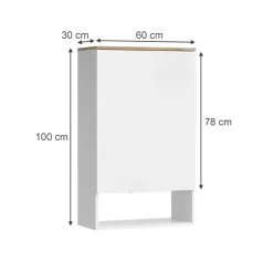 Hängeschrank Wido Weiß/Sonoma 60 x 100 cm mit Tür Vicco