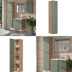 Hochschrank Izan Grün/Goldkraft Eiche 36.6 x 171.6 cm Vicco