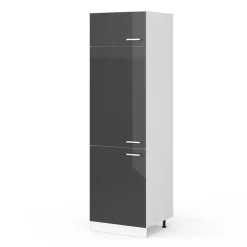 Hochschrank R-Line Anthrazit Hochglanz 60 cm mit Türen Vicco