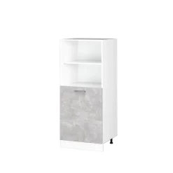 Hochschrank R-Line Beton 60 cm mit offenen Regalen, und Tür Vicco