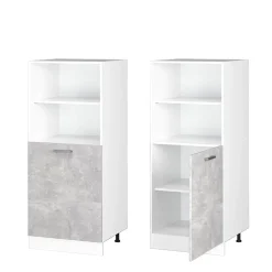 Hochschrank R-Line Beton 60 cm mit offenen Regalen, und Tür Vicco