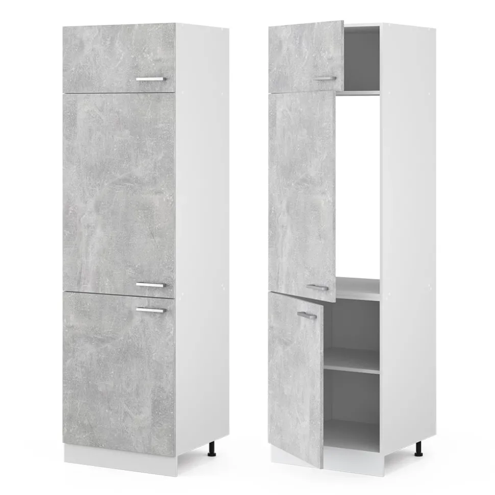 Hochschrank R-Line Beton 60 cm mit Türen Vicco