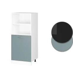 Hochschrank R-Line Blau-Grau 60 cm mit offenen Regalen, und Tür Vicco