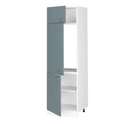Hochschrank R-Line Blau-Grau 60 cm mit Türen Vicco